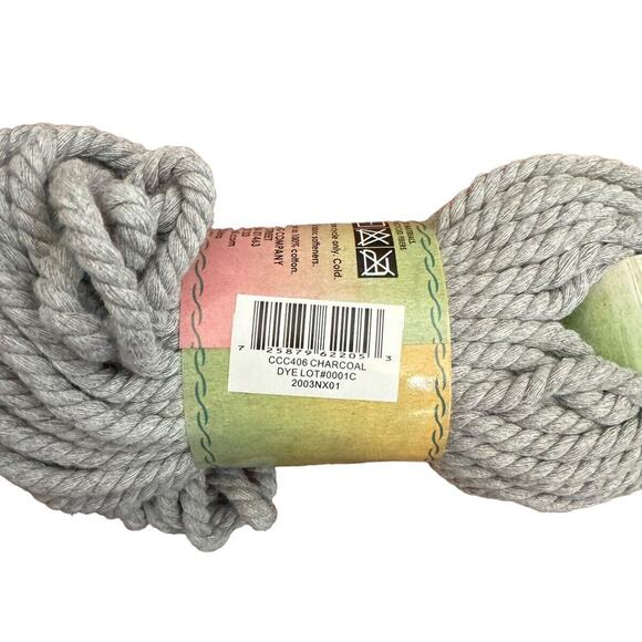 Cora's Cotton Craft Cord NEW Macramé Bulky 4mm .16" Diameter 75 Feet Charcoal - Picture 2 of 4